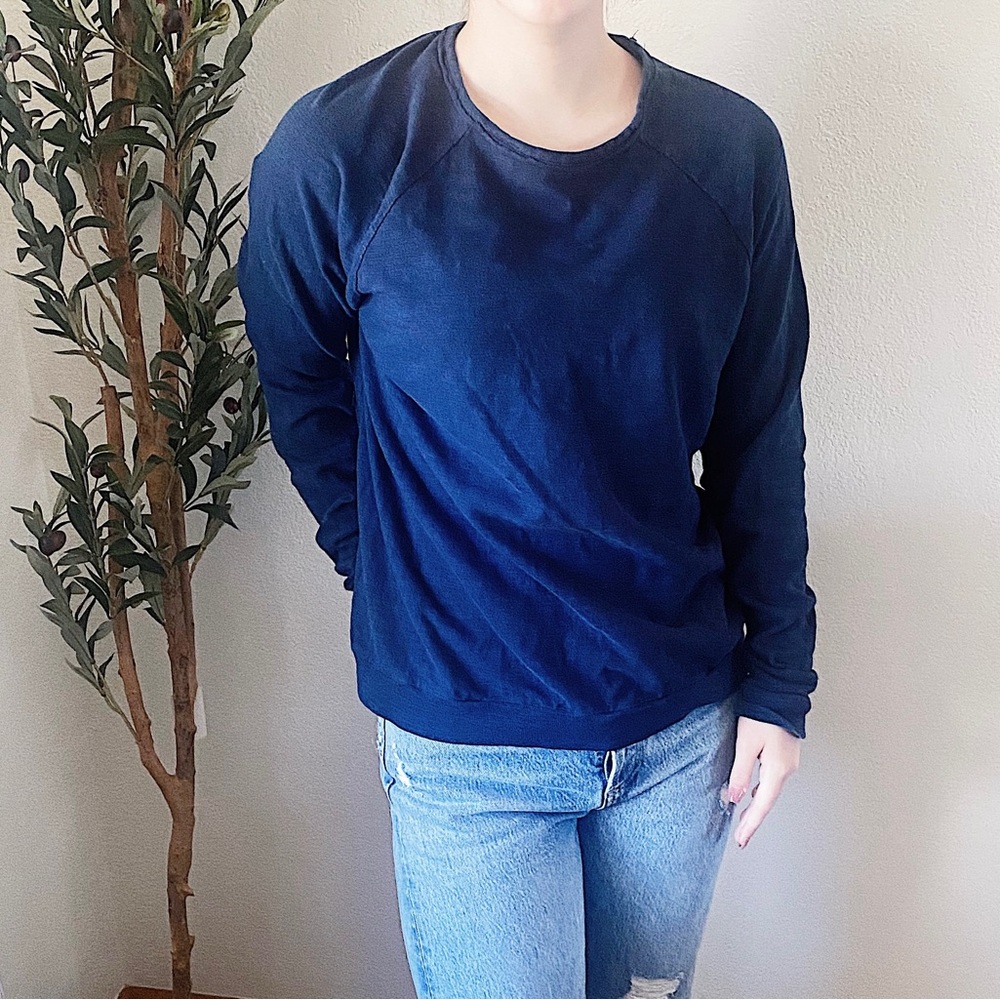Rag & Bone Relaxed Fit Navy Sweatshirt with Back Center Seam Women’s Siz…